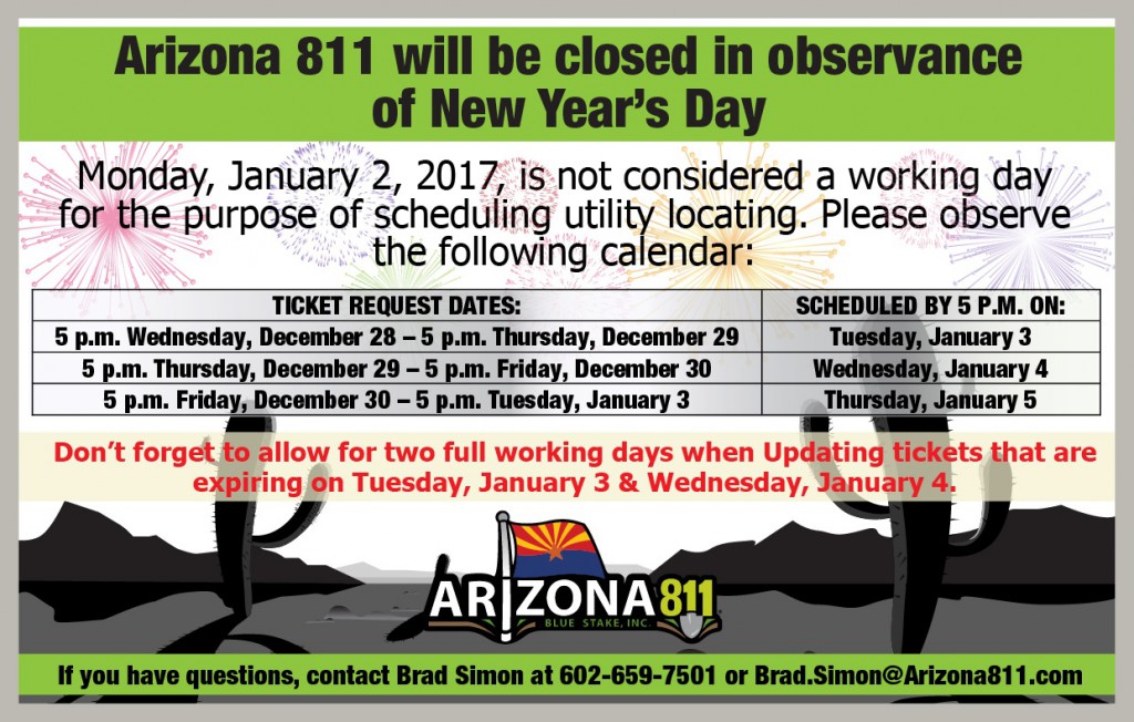 Guide to scheduling utility markings. Click to enlarge.