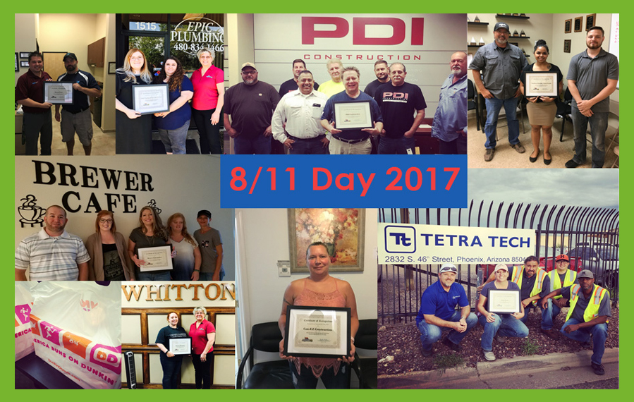Some of this year's professional contractors who received certificates of recognition on National 811 Day.